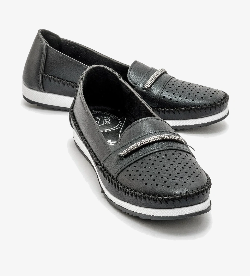 Kadın Taşlı Günlük Babet SİYAH SULTAN