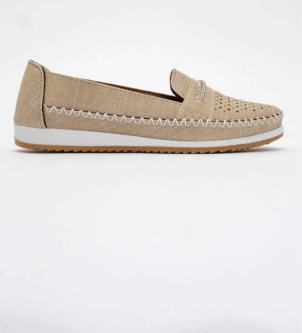 Ccway Kadın Taşlı Günlük Babet Si̇yah Kot model görseli