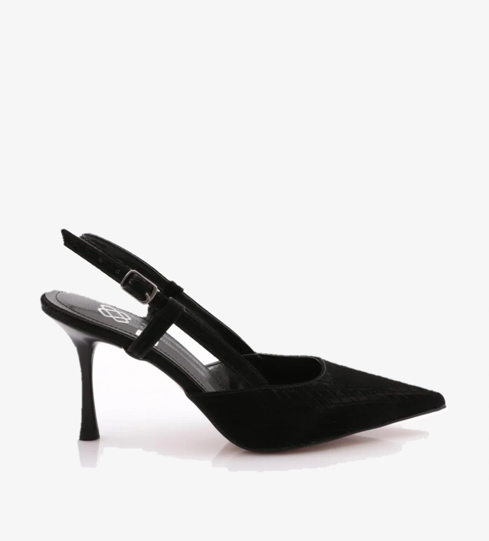 7001 Kadin Arkadan Bağlama Topuklu Ayakkabi - Görsel 1