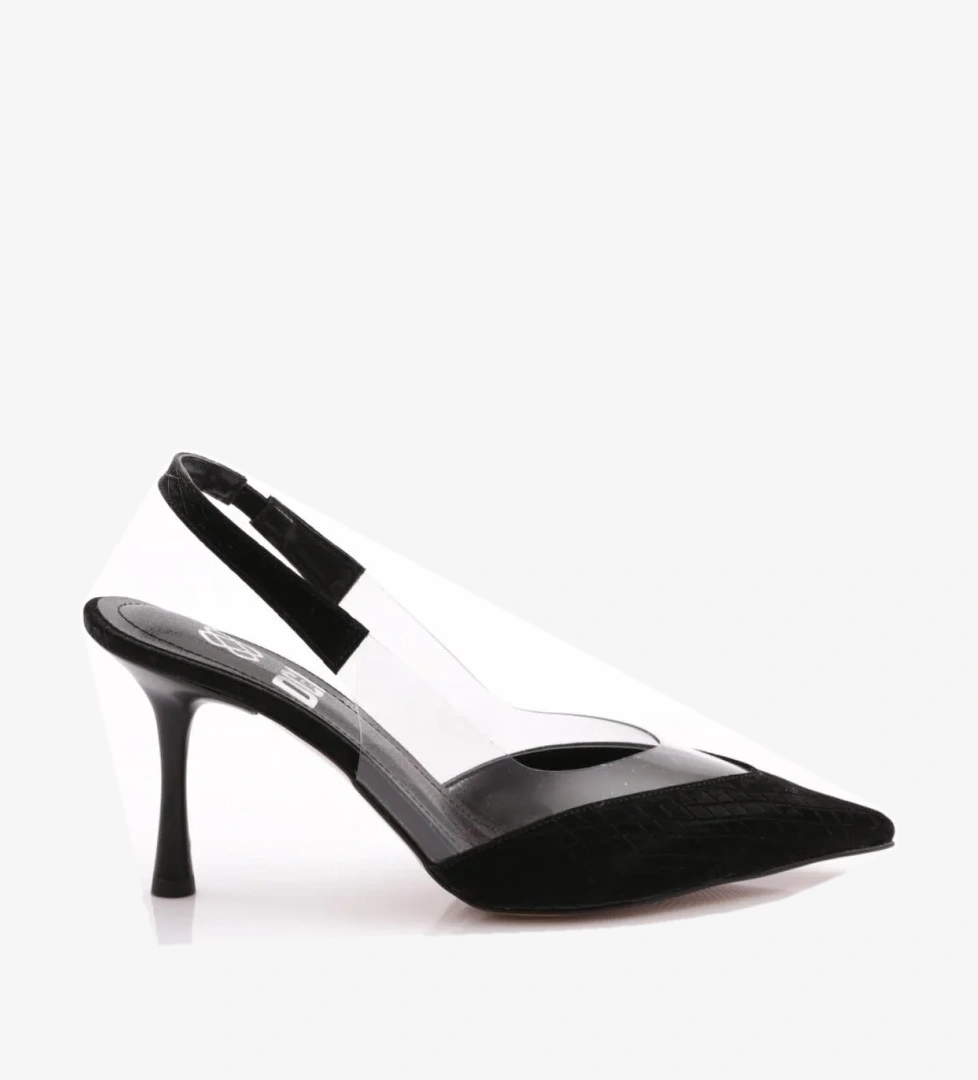 7021 Kadin Arkadan Bağlamali Topuklu Ayakkabi - Görsel 1