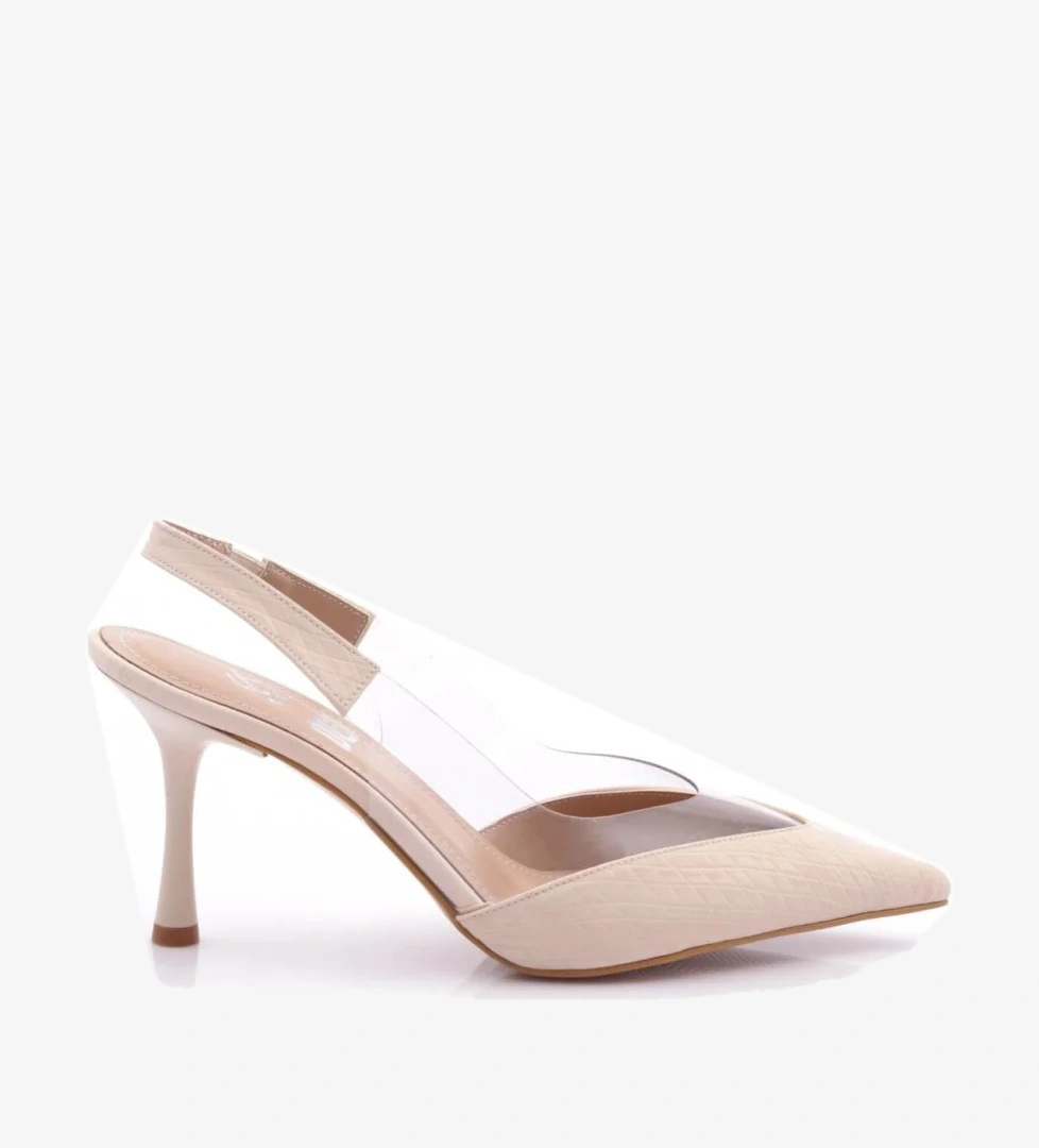 7021 Kadin Arkadan Bağlamali Topuklu Ayakkabi