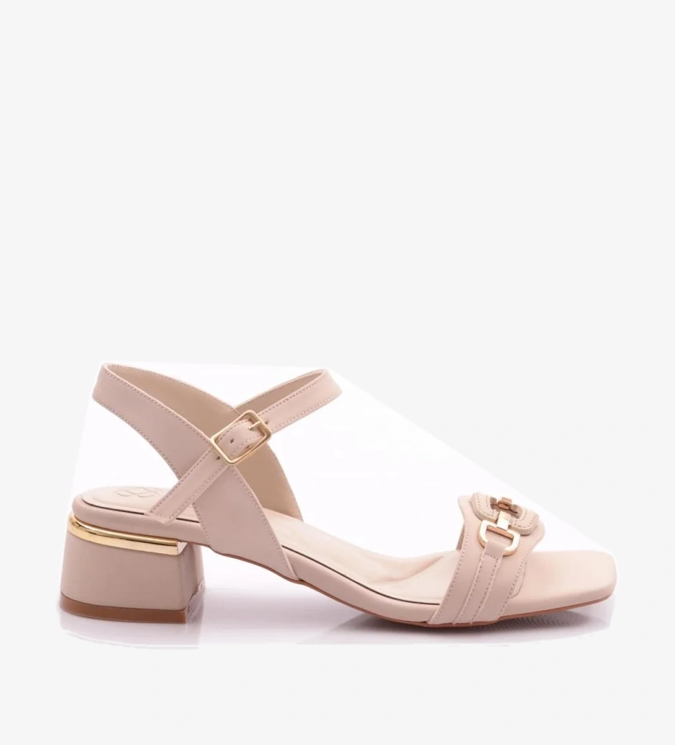 105 Kadin Bilekten Bağlamali Kemerli Topuklu Ayakkabi - Görsel 1