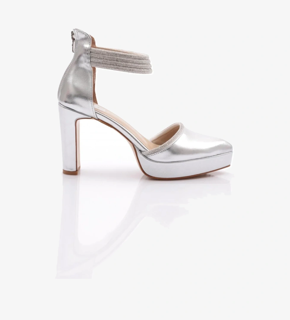 215 Kadin Bileği Taş İşlemeli Topuklu Ayakkabi