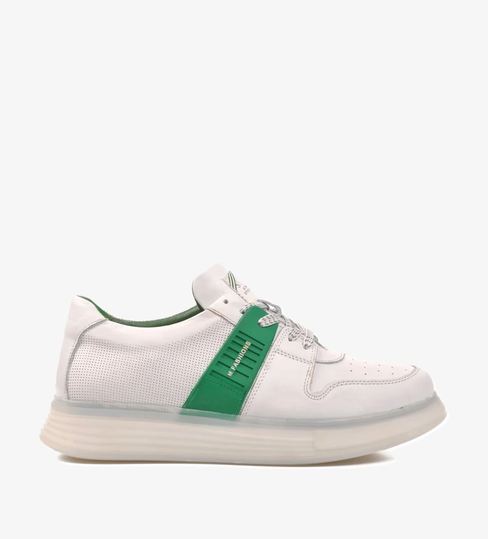 Marcomen 152-17266 Beyaz-Yeşil Hakiki Deri Erkek Casual Ayakkabı model görseli