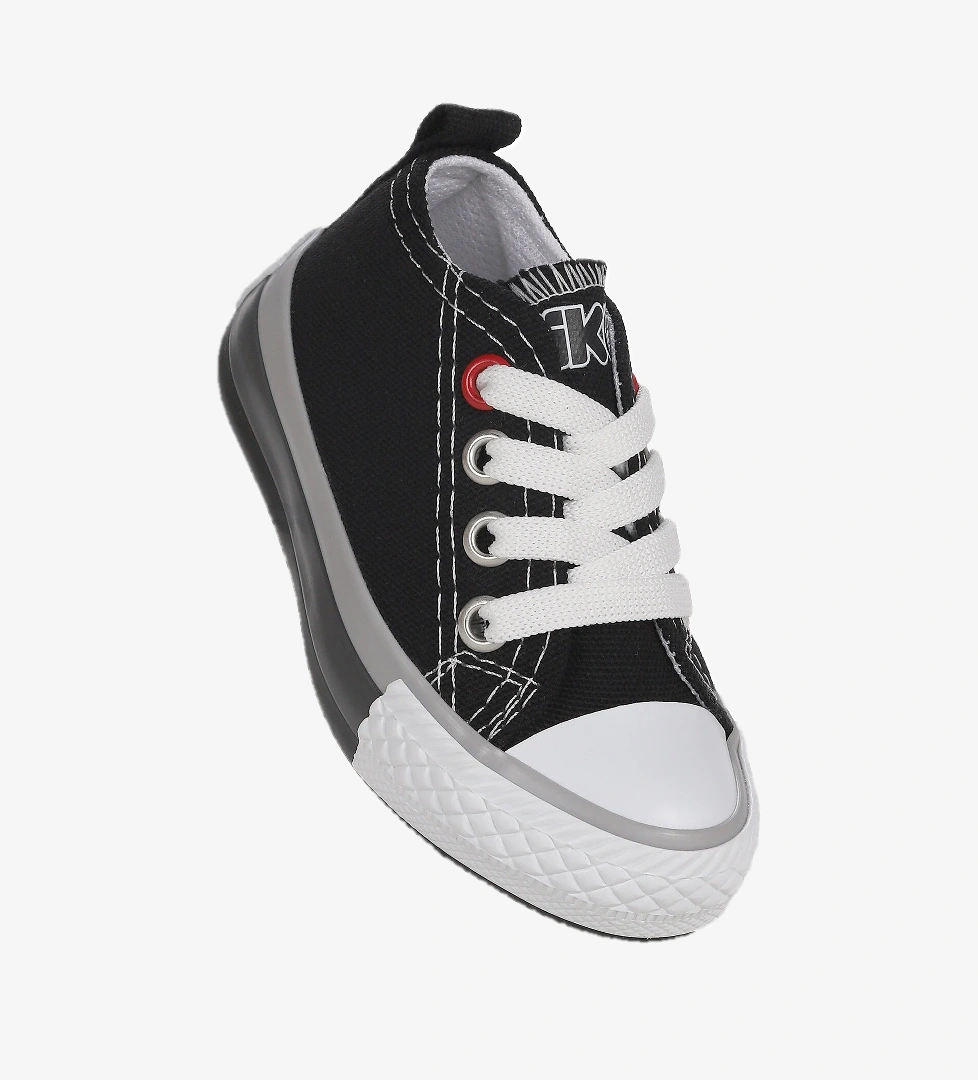 Tinna Bağcıklı Erkek Bebek Keten Spor Ayakkabı Siyah