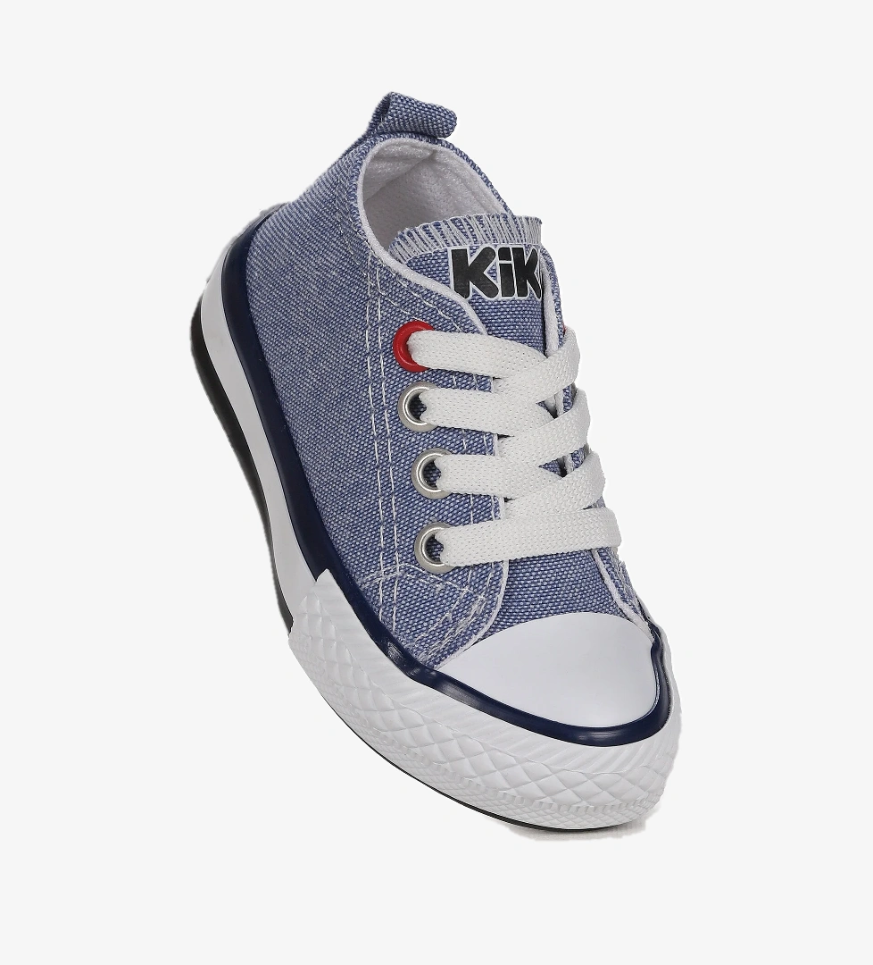 Tinna Bağcıklı Erkek Bebek Keten Spor Ayakkabı Kot Mavi