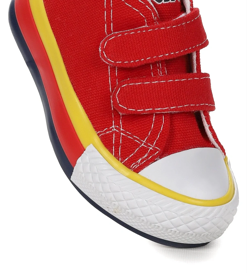 Linen Cırtlı Erkek Bebek Keten Spor Ayakkabı Kırmızı