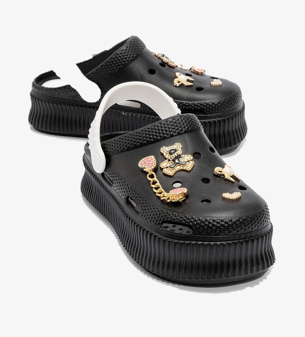 Kadın Düz Terlik SİYAH BEYAZ