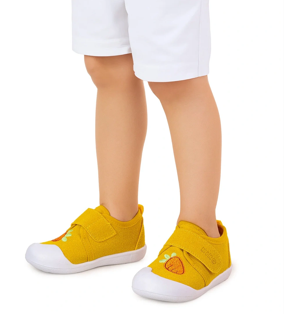 Strawberry Cırtlı Erkek Bebek İlk Adım Ortopedik Günlük Ayakkabı Sarı