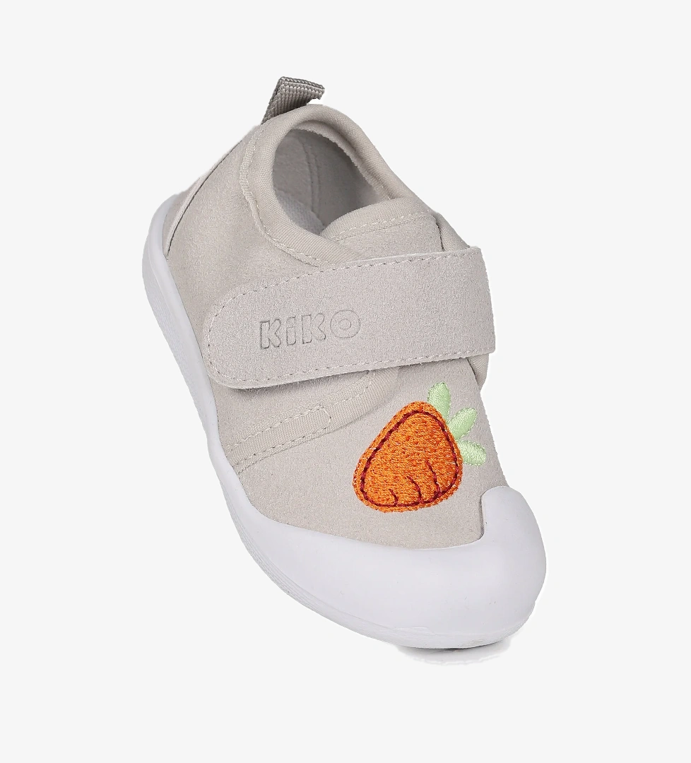 Strawberry Cırtlı Erkek Bebek İlk Adım Ortopedik Günlük Ayakkabı Gri