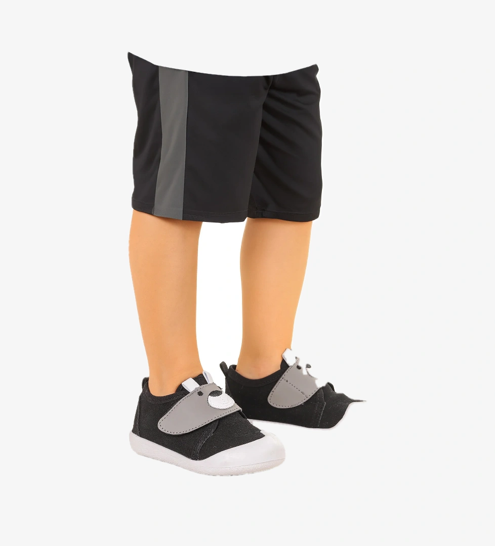 Winni Cırtlı Erkek Bebek İlk Adım Ortopedik Günlük Ayakkabı Siyah