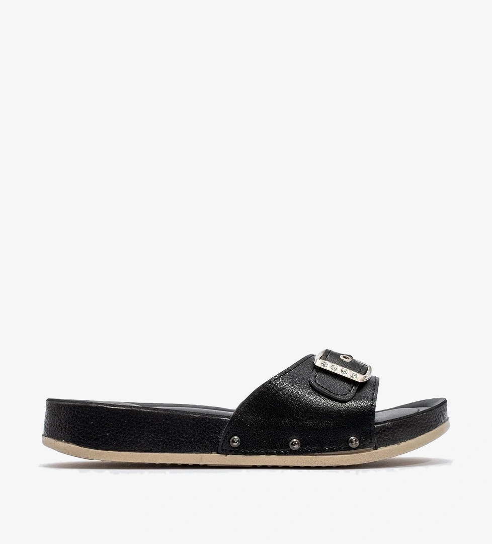 Kadın Tek Tokalı Terlik SİYAH - Görsel 1