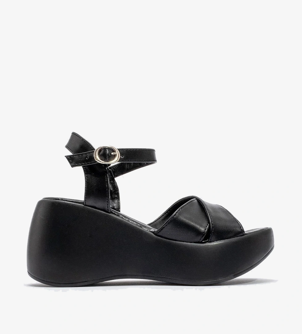 Kadın Çapraz Biyeli Sandalet SİYAH