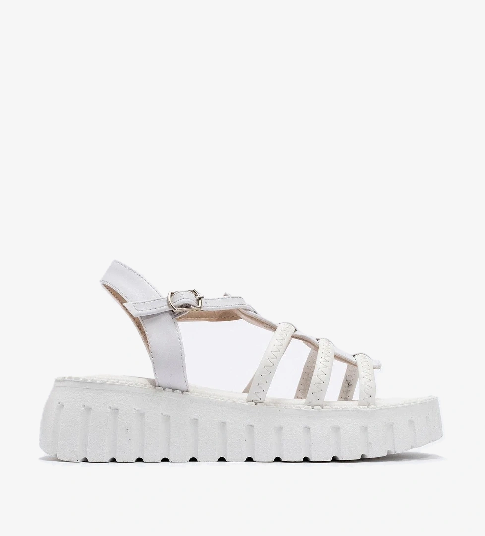 Kadın 3 Biyeli Sandalet BEYAZ