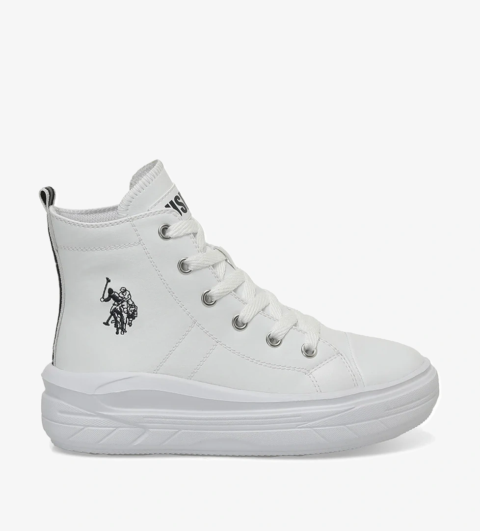 U.S. Polo Assn. CLEMENTINE PU JR 4PR Beyaz Kız Çocuk High Sneaker - Görsel 1