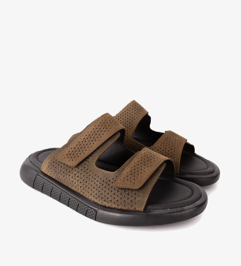 Gondol Kundura Gondol Erkek Hakiki Deri Cırtlı Ayarlanabilir Rahat Terlik Esm.6016 model görseli