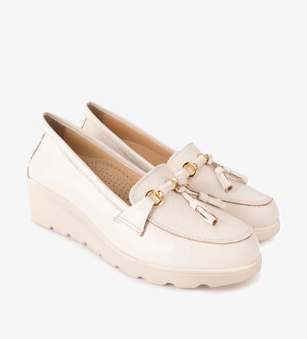 Gondol Kadın Hakiki Deri Dolgu Topuk Rahat Şık Anne Ayakkabısı ell.6821