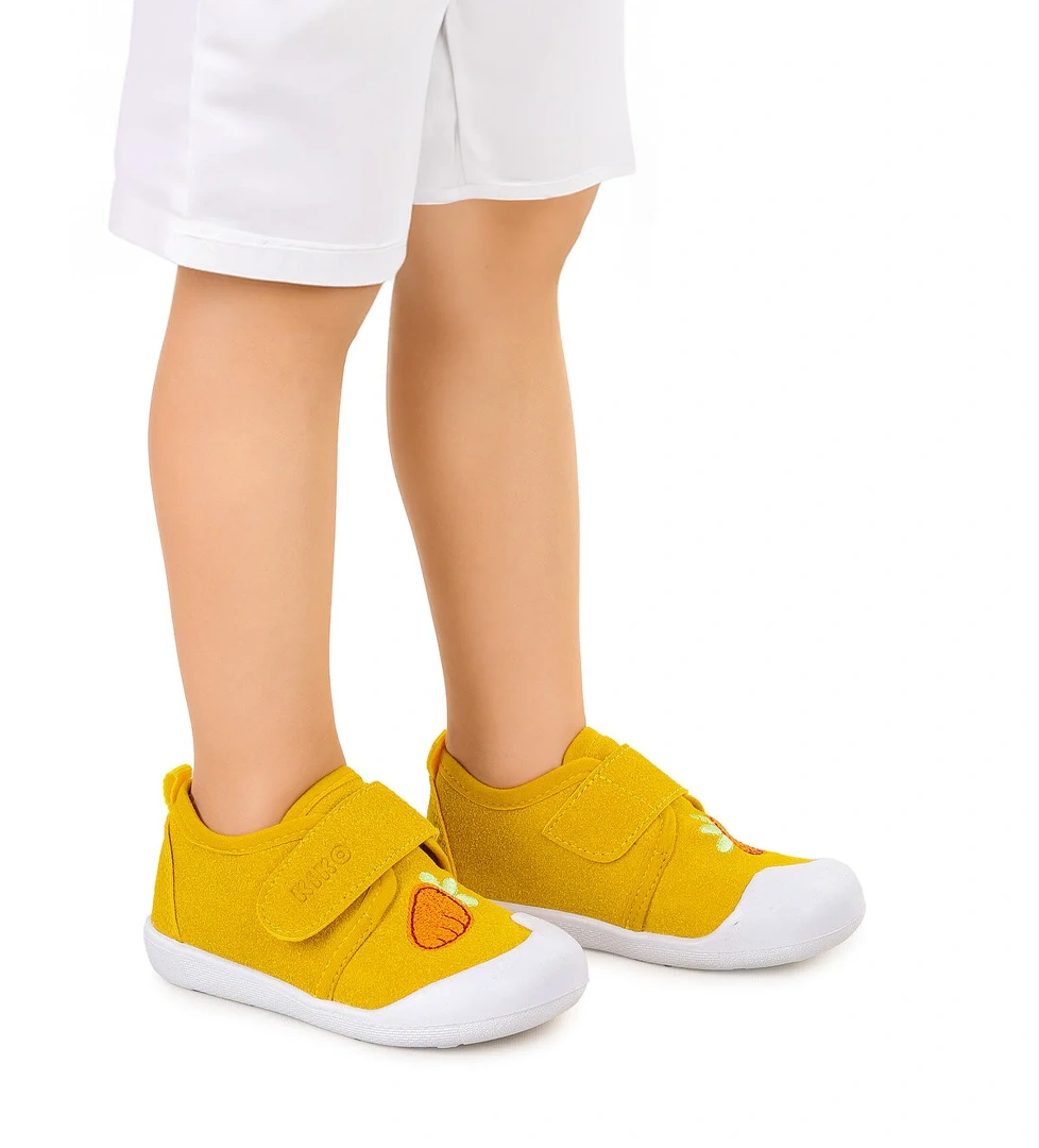 Strawberry Cırtlı Erkek Bebek İlk Adım Panduf Ayakkabı Sarı