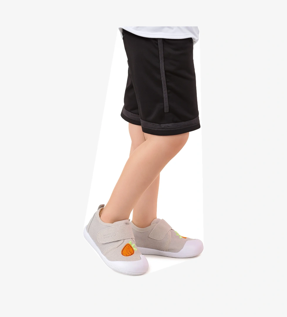 Strawberry Cırtlı Erkek Bebek İlk Adım Panduf Ayakkabı Gri