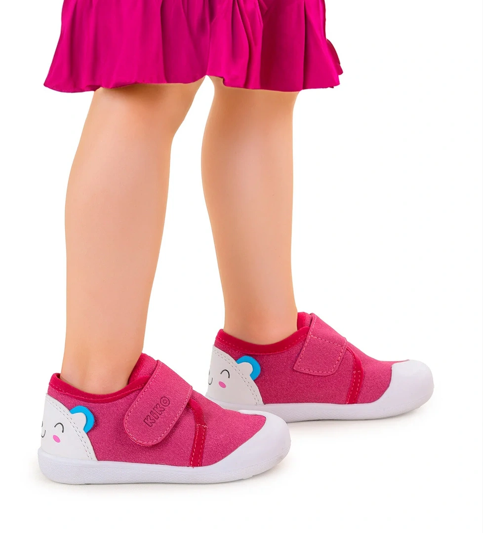 Catly Cırtlı Kız Bebek İlk Adım Panduf Ayakkabı Fuşya