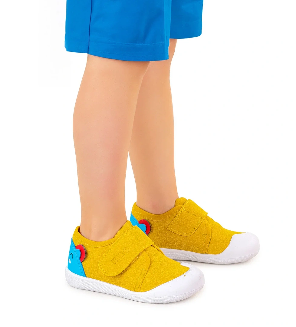 Catly Cırtlı Erkek Bebek İlk Adım Panduf Ayakkabı Sarı