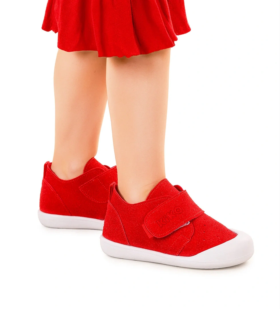 Daffy Cırtlı Kız Bebek İlk Adım Panduf Ayakkabı Kırmızı