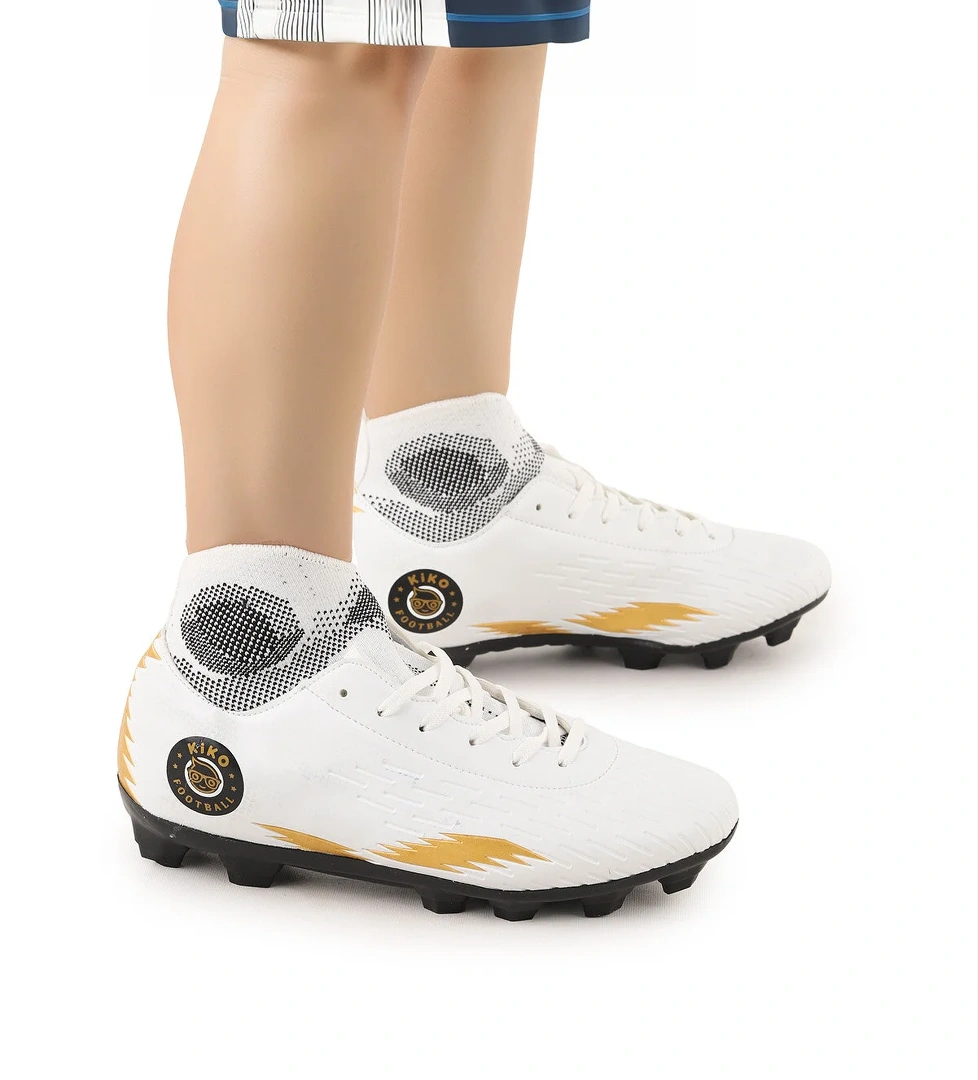 142 FKP Boğazlı Krampon Çim Saha Erkek Çocuk Futbol Ayakkabı Beyaz - Siyah