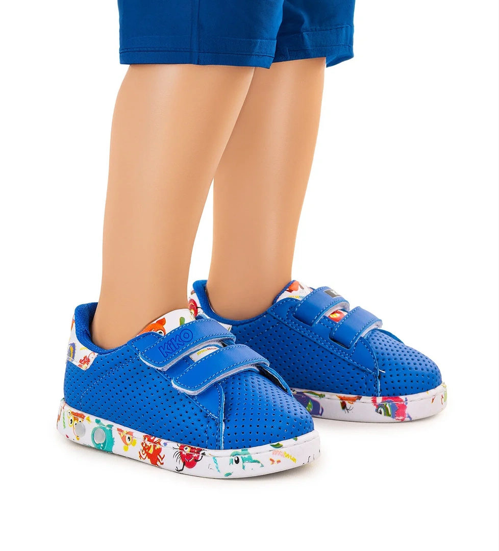 Perforated Cırtlı Işıklı Erkek Bebek Spor Ayakkabı Saks Mavi