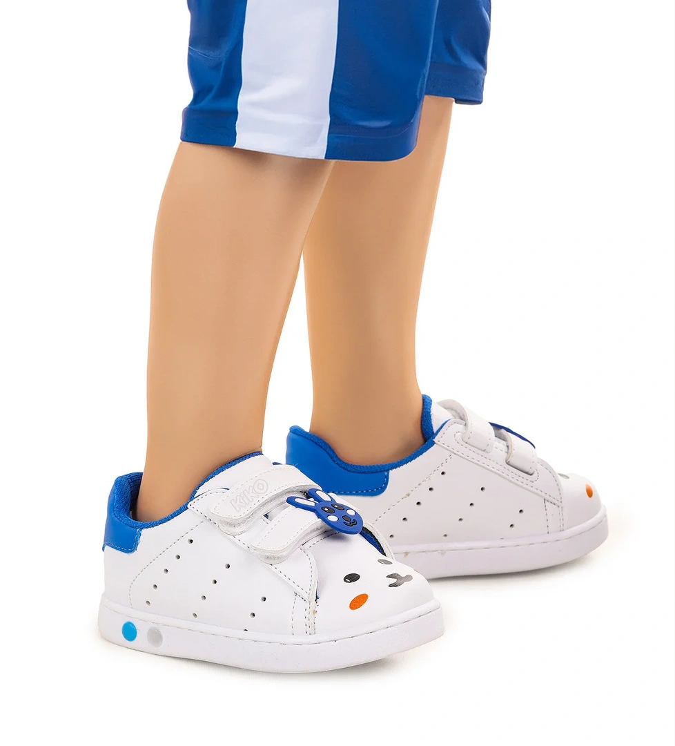 Bart Cırtlı Işıklı Erkek Bebek Spor Ayakkabı Beyaz - Mavi