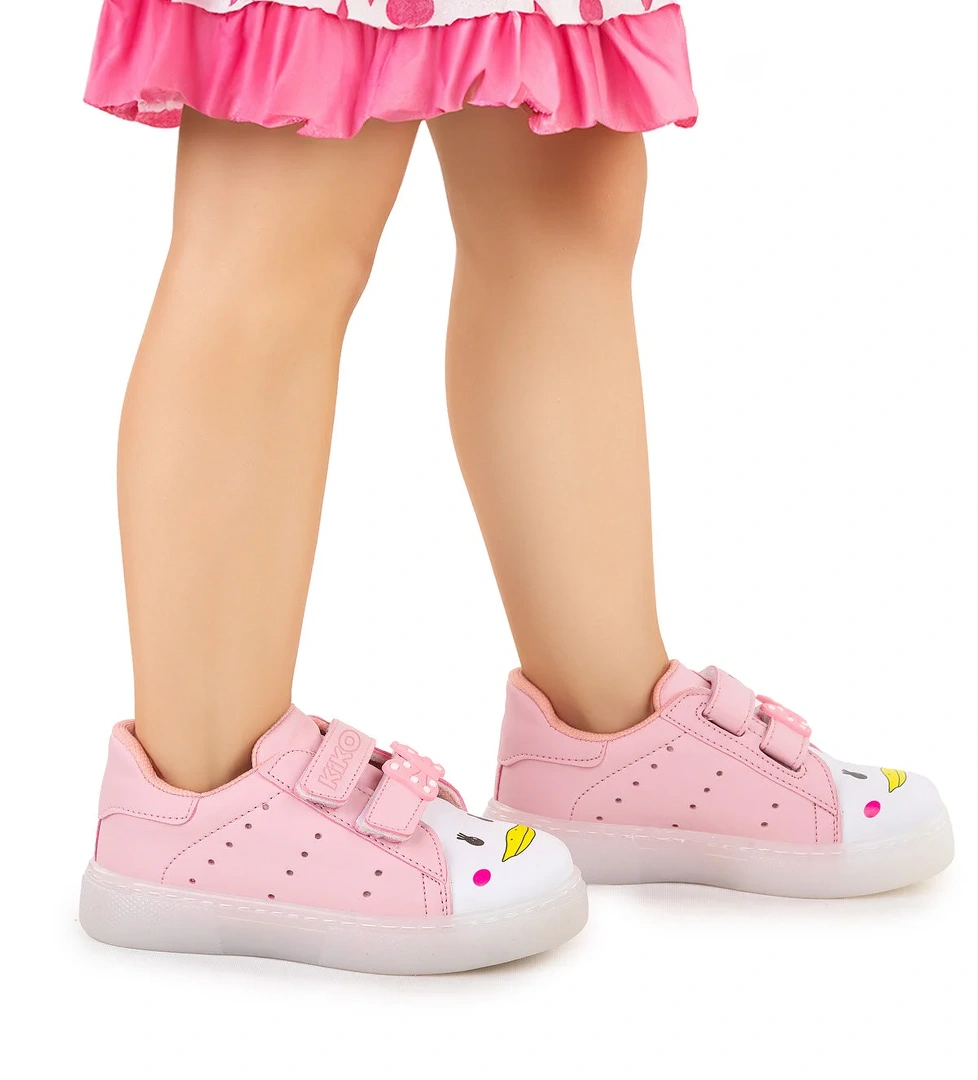 Bart Cırtlı Işıklı Kız Çocuk Spor Ayakkabı Pembe