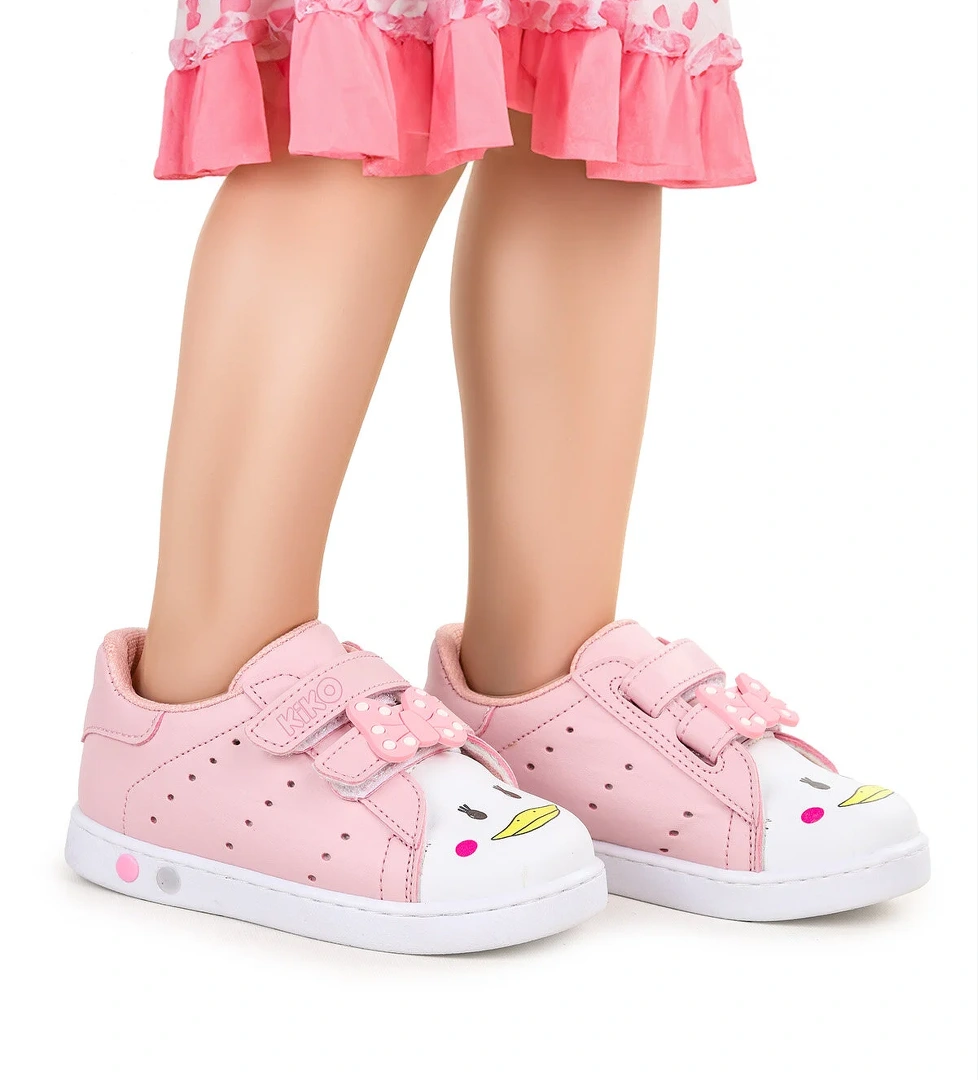 Bart Cırtlı Işıklı Kız Bebek Spor Ayakkabı Pembe