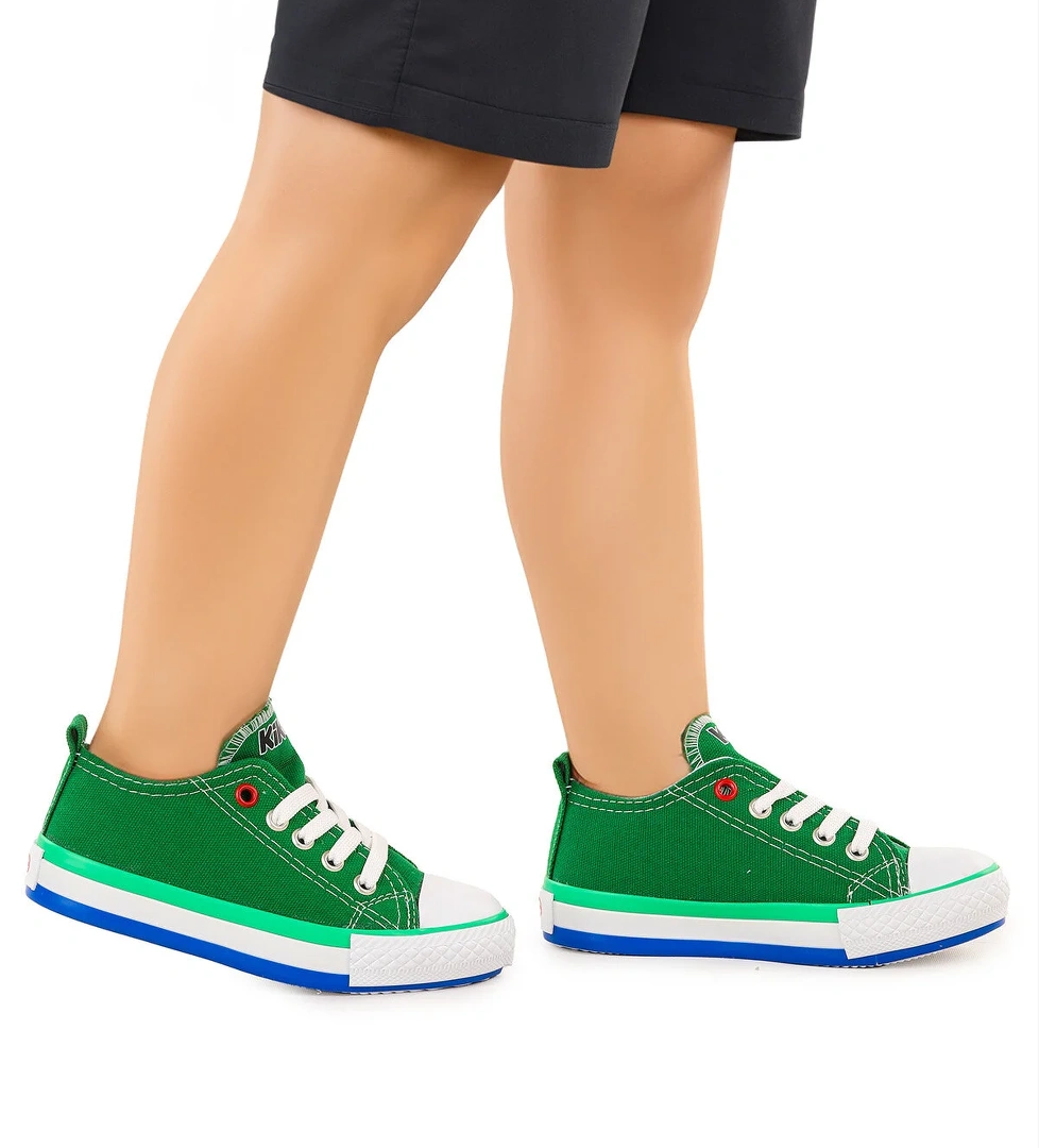 Tinna Bağcıklı Erkek Çocuk Keten Spor Ayakkabı Yeşil