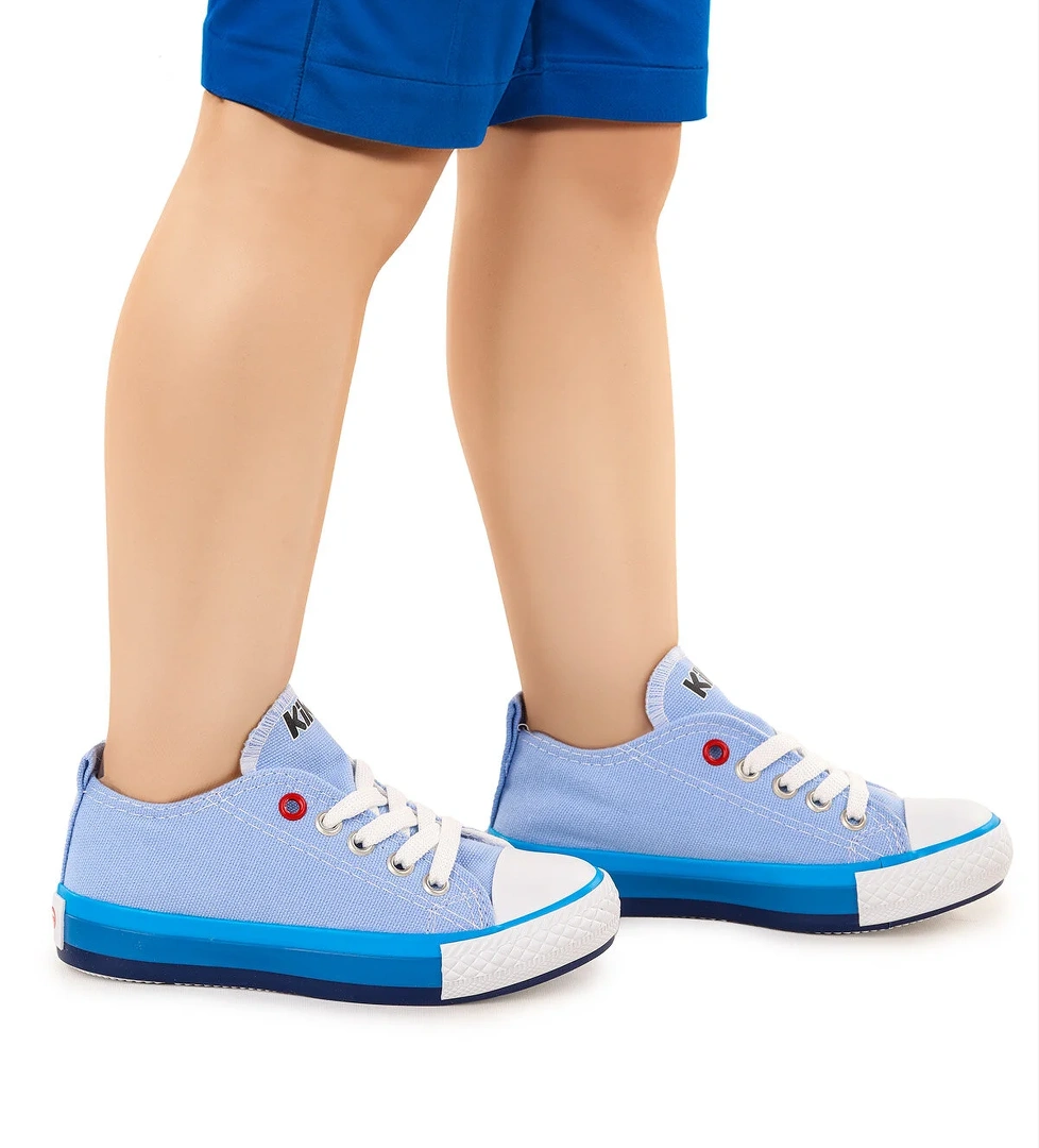 Tinna Bağcıklı Erkek Çocuk Keten Spor Ayakkabı Mavi