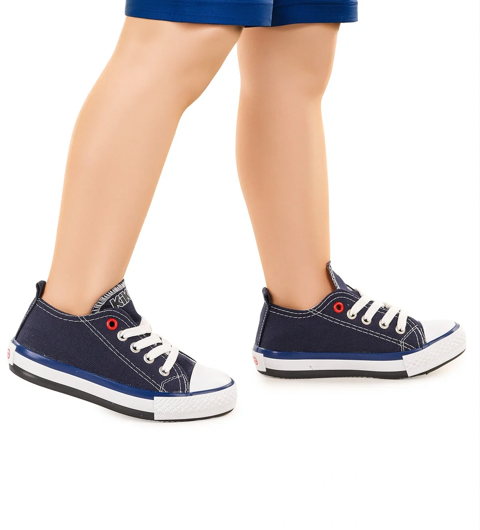 Tinna Bağcıklı Erkek Çocuk Keten Spor Ayakkabı Lacivert