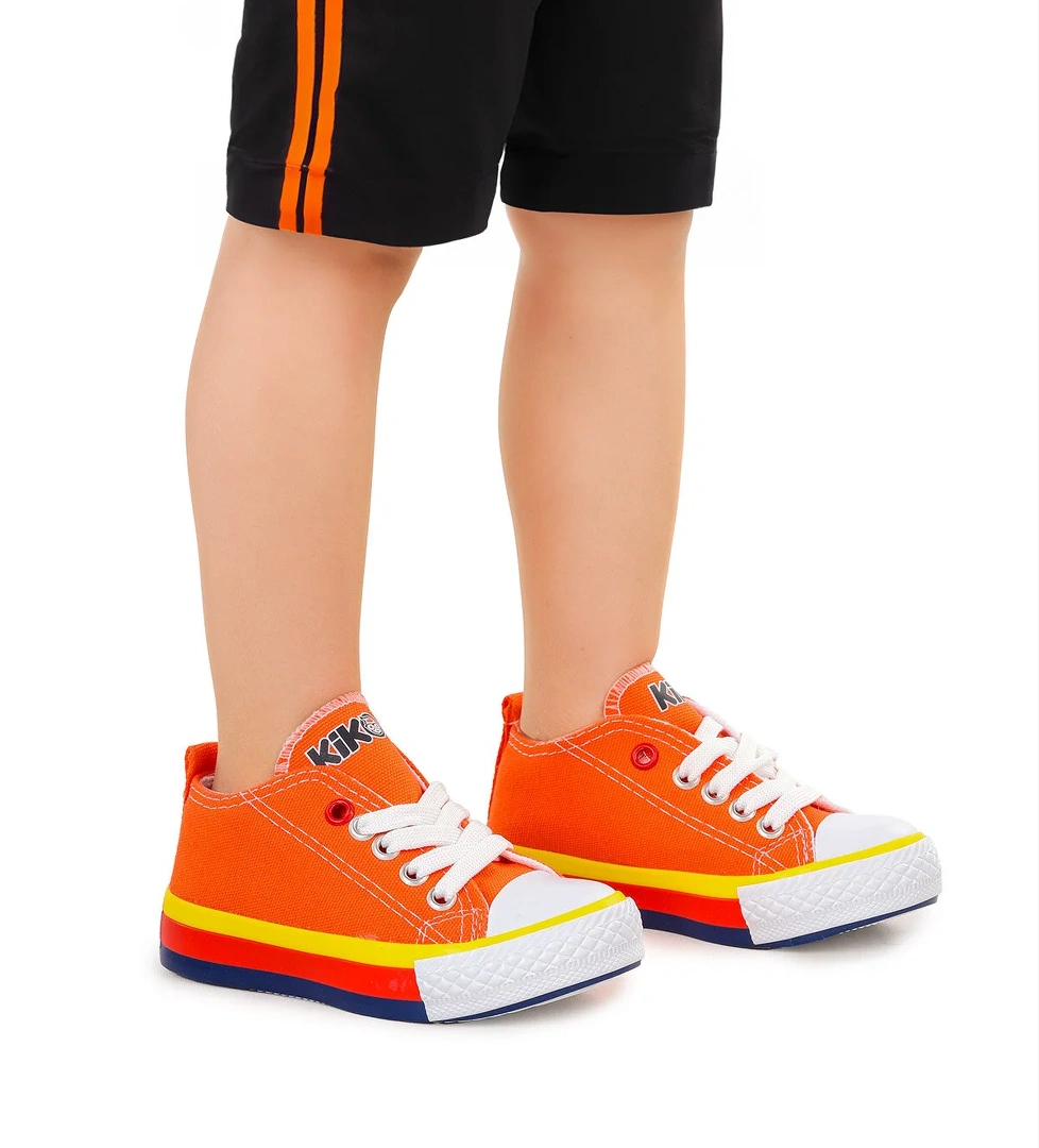 Tinna Bağcıklı Erkek Bebek Keten Spor Ayakkabı Turuncu