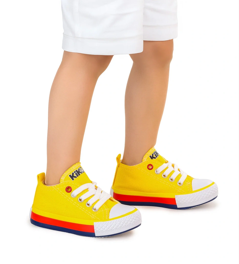 Tinna Bağcıklı Erkek Bebek Keten Spor Ayakkabı Sarı