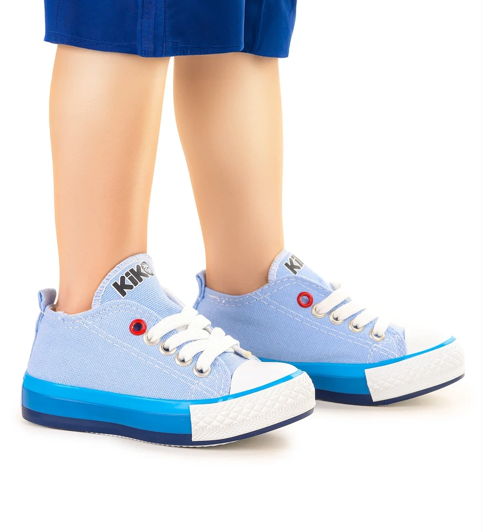 Tinna Bağcıklı Erkek Bebek Keten Spor Ayakkabı Mavi