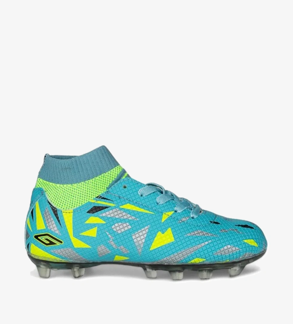 Dgn 2303 Flt Çocuk Su Yeşili-Sarı Çoraplı Krampon Ayakkabısı - Görsel 1