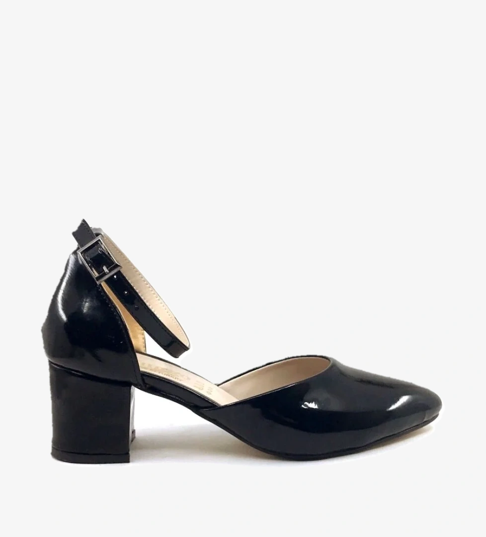 Ayakkabımood Gzh 5 Cm Siyah Rugan Karnıyarık Kadın Topuklu Ayakkabı model görseli