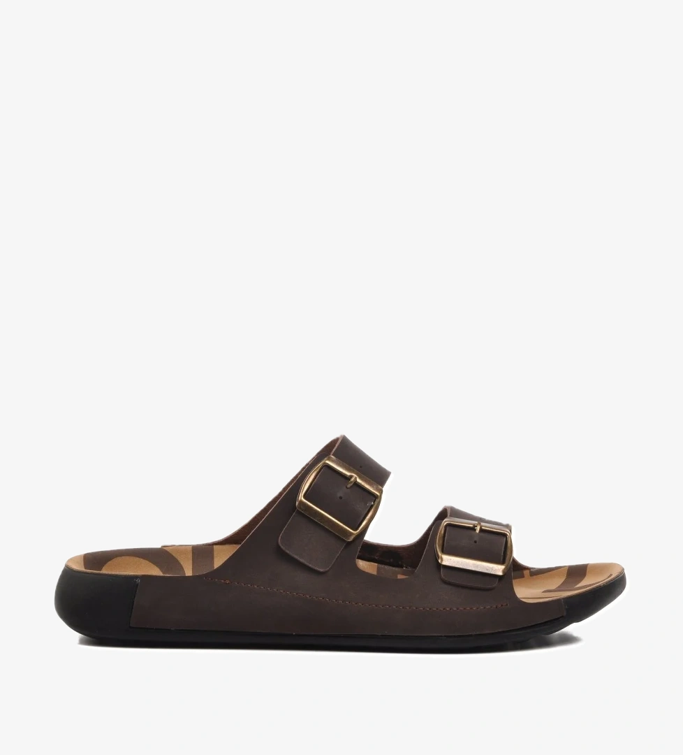 66.001 Kahve Çift Bantlı Erkek Terlik