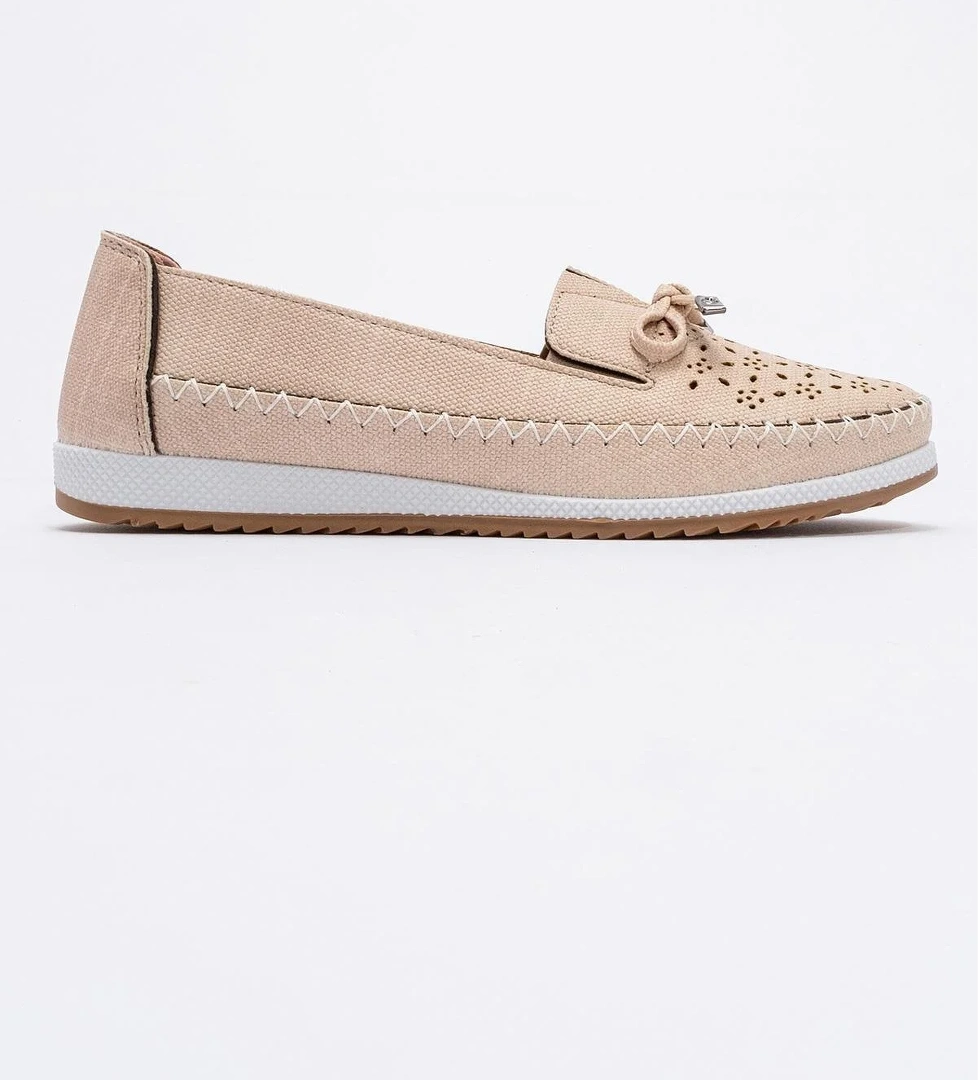 Ccway Kadın Çiçekli Günlük Ayakkabı KREM KOT model görseli