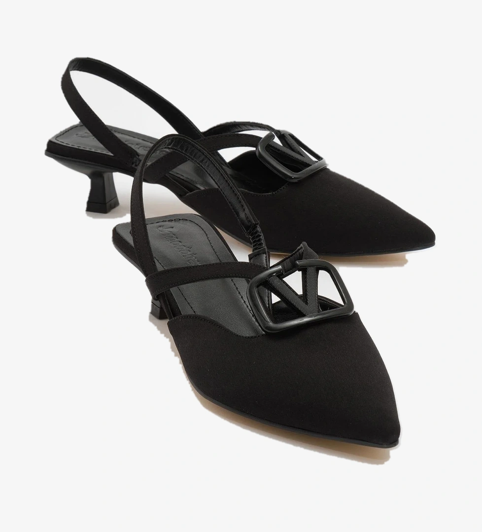 Ccway Kadın Topuklu Sandalet Si̇yah Ten Zra model görseli