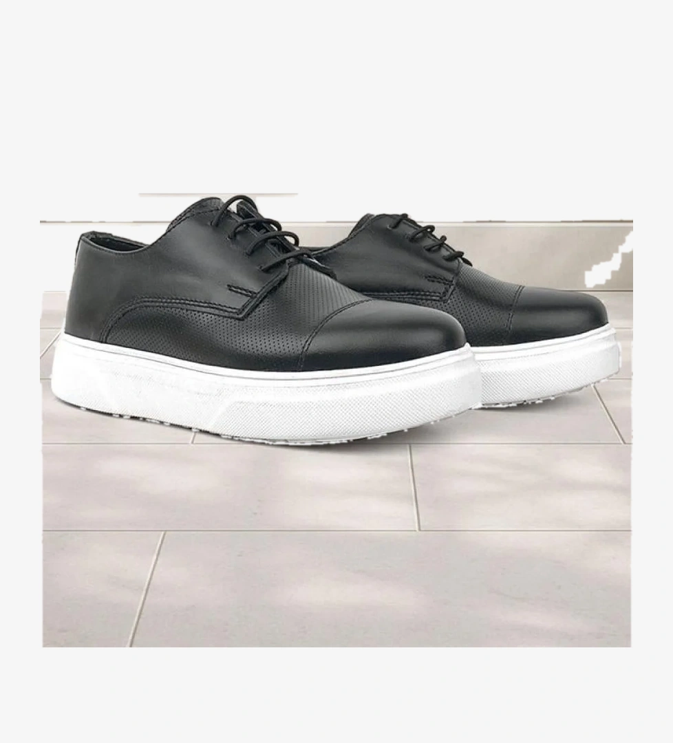 Rakerplus Hakiki Deri Siyah Yüksek Taban Çocuk Klasik Ayakkabı model görseli