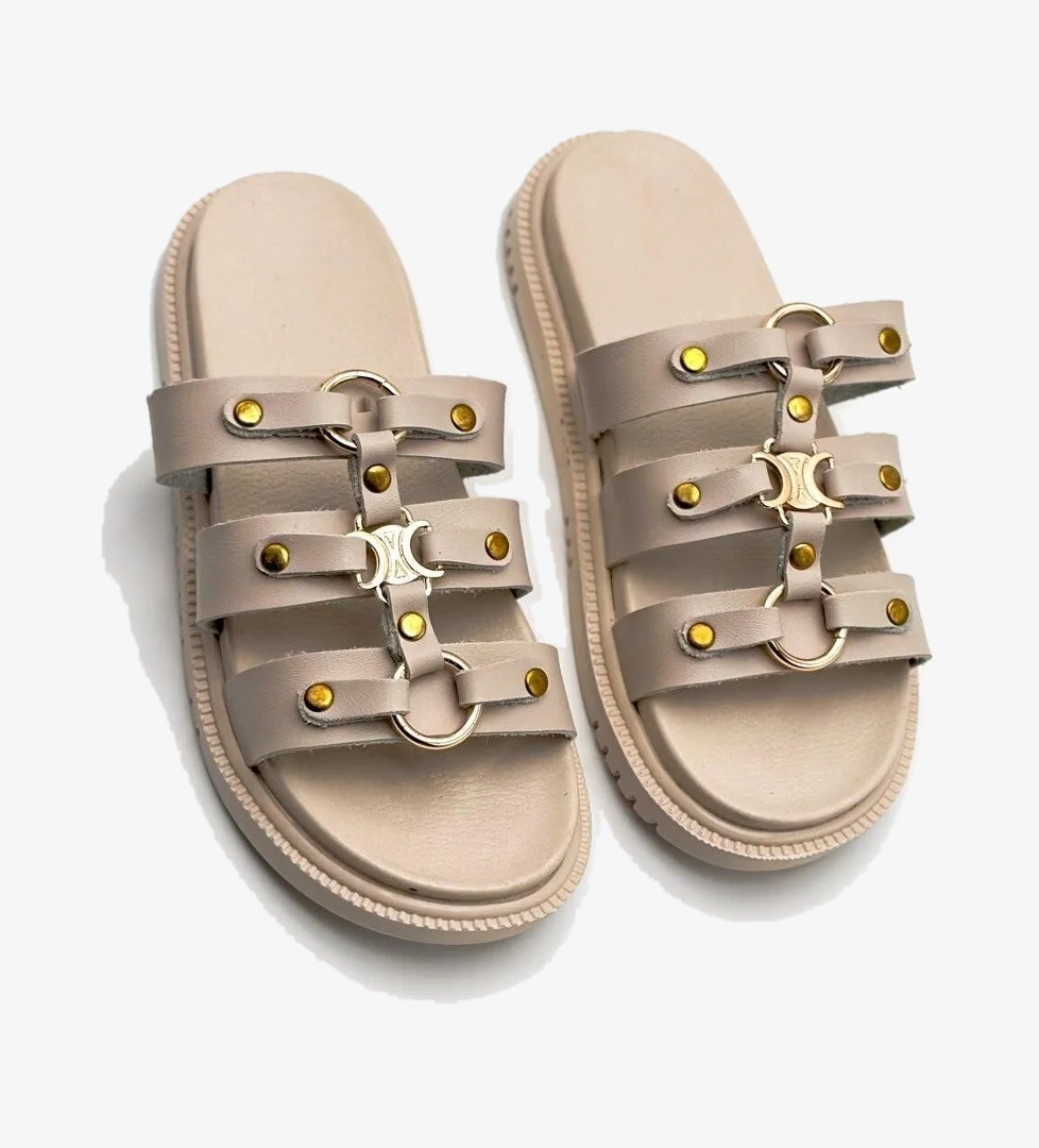 802 Kadın Deri Tozu Terlik