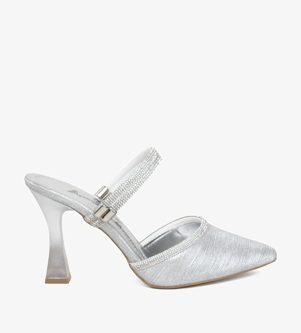 Ayakkabı Fuarı Elit Mst342T Kadın Klasik Topuklu Ayakkabı Gümüş model görseli