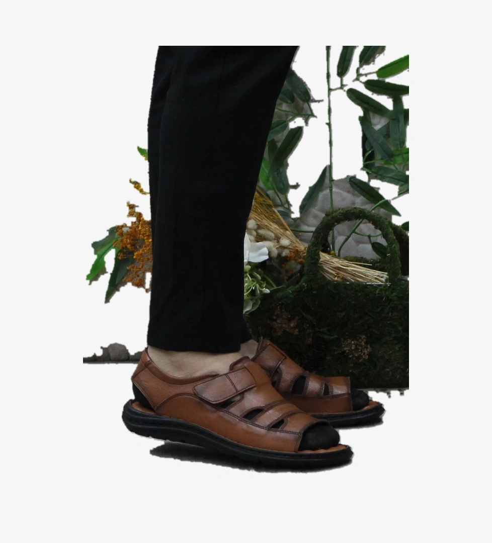 Mehmet Mete 106 Taba Kale Comfort Hakiki Deri Erkek Sandalet model görseli