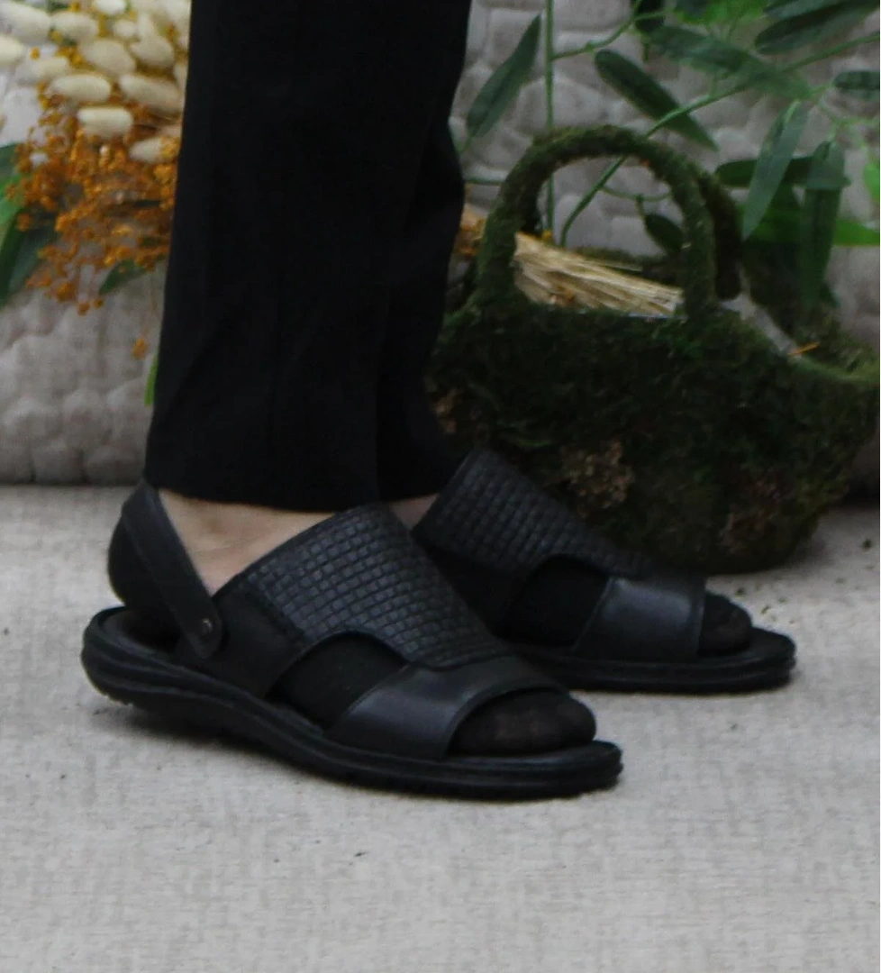 Mehmet Mete 193 Siyah Axfor Comfort Hakiki Deri Erkek Sandalet Terlik model görseli