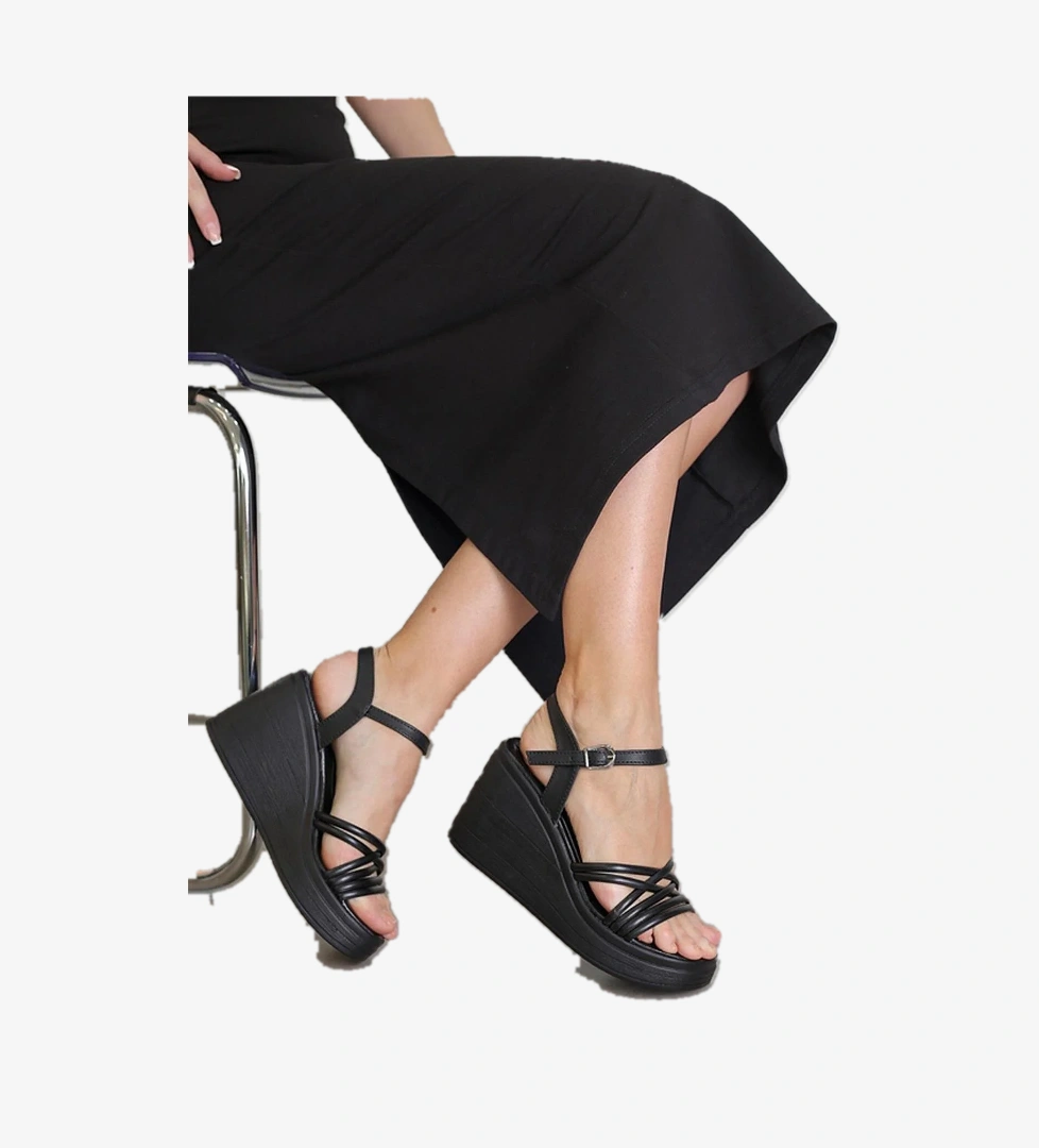 Ortopedik Dolgu Taban Kadın Sandalet Günlük Düğünlük Nişan Kına Aykakabısı