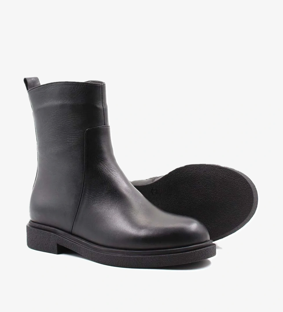 Hakiki Deri Kürklü Kadın Klasik Bot 866KZA321