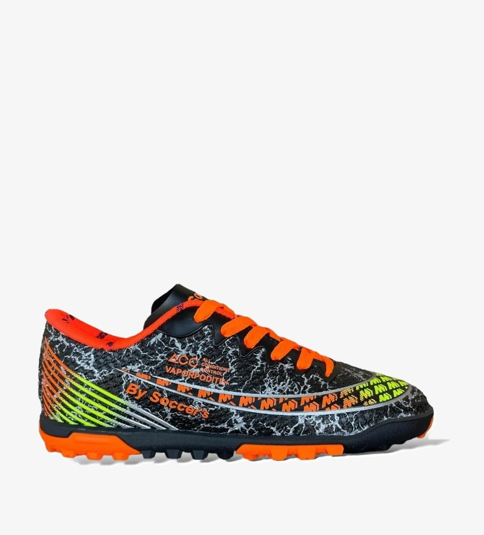 Erkek Rahat Halı Saha Ayakkabısı SİYAH TURUNCU